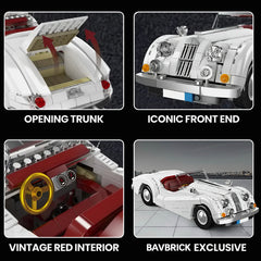 50s British Roadster Classic Open-Top Sports Car | 1:12 Scale | 1302 PCS - BAV BRICK