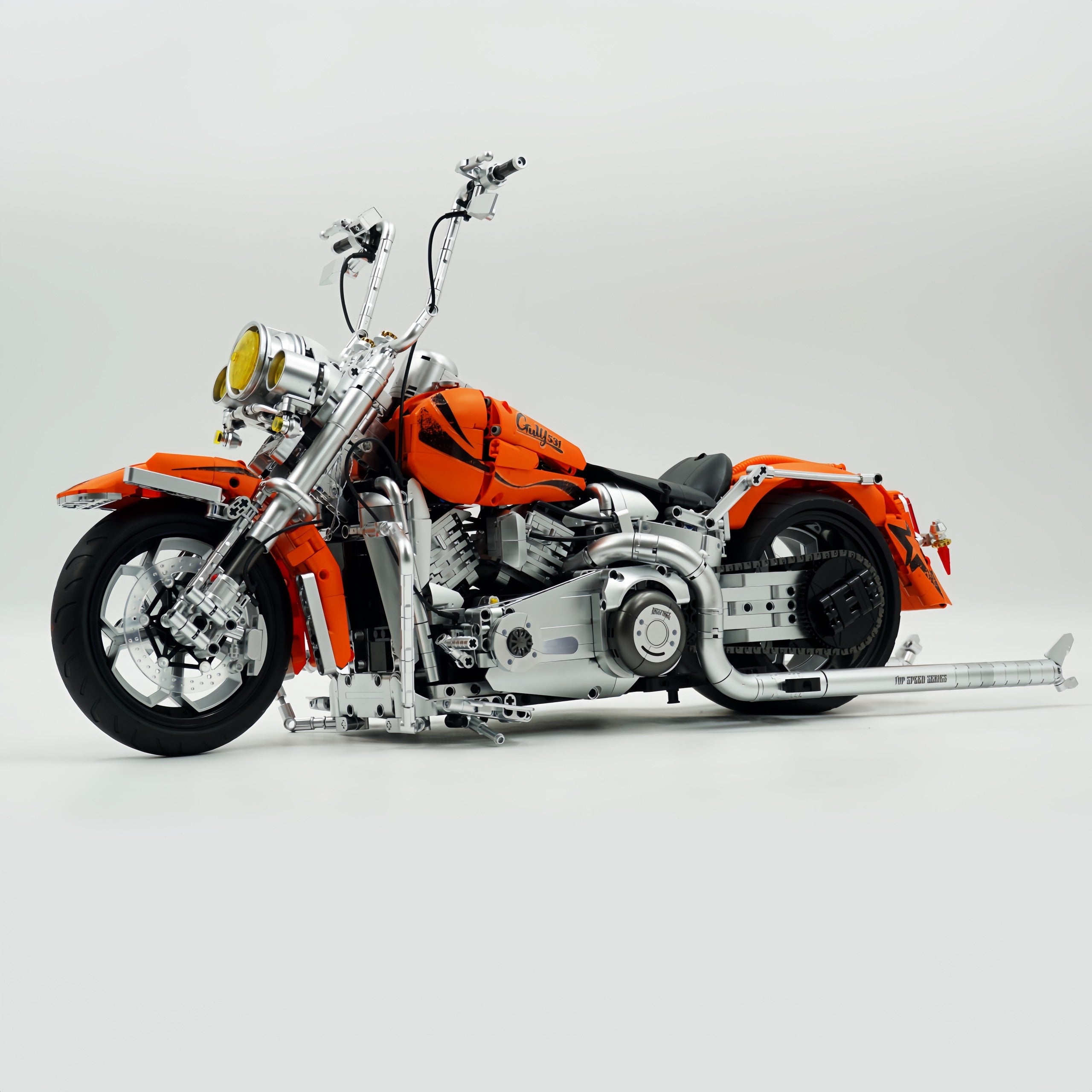 1: 5 Harley Heuer fat Boy, Electroplating Body, Adjustable Rear Wheel Height(2392 Pcs)
