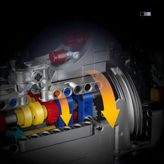 Large W16 Engine | French 16-Cylinder Engine Set (2520 PCS)