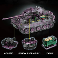 Purple Edition Tiger Heavy Tank| 1:28 Scale | 1678 PCS|WWII Legend Reimagined