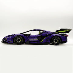 Lamborghini Supercar Comet Purple 1:8 avec télécommande – Fonctions électriques, moteur V10 et finition ciel étoilé personnalisée (3654 pièces)