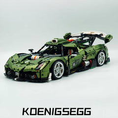 1: 8 Koenigsegg JESKO Supercar with Remote Control, Electric Doors and Rear Spoiler, Electric Air Suspension, Steam Spray System(3838 Pcs)