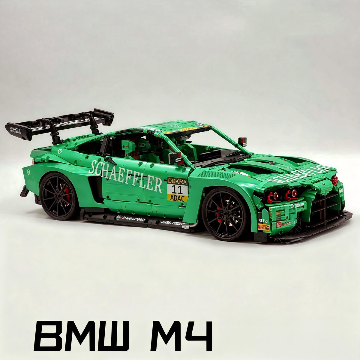 1: 8 BMW M4 GT3 Building Set, Fully Detailed Simulation, Isle of Man Green Custom Edition (4556Pcs)