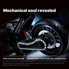 Black Night Racer | 1:8 Scale Motorcycle | 540 PCS