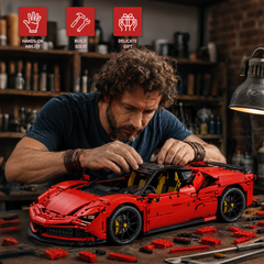 1:8 Ferrari SF90 Hypercar | Mechanical Linkage Version (3797 PCS)