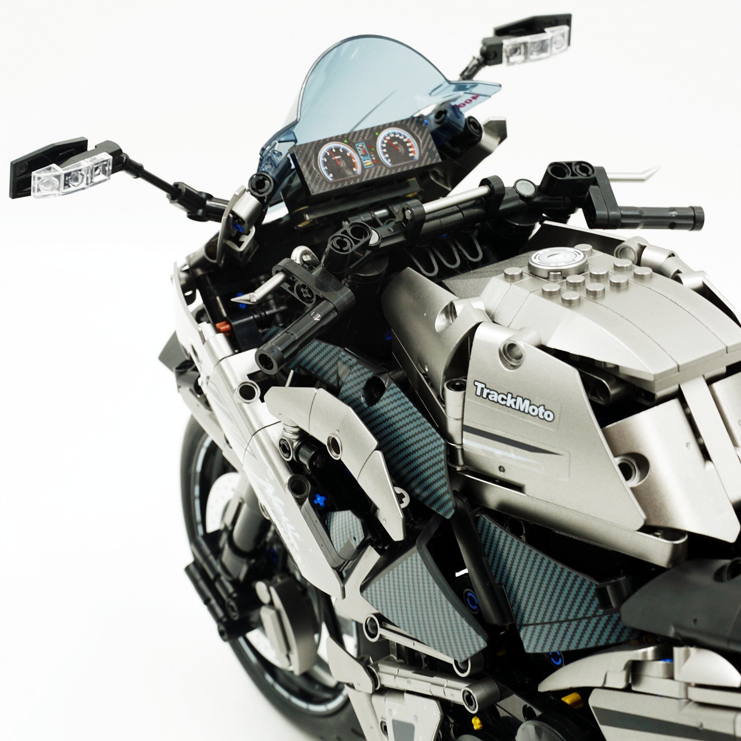 1:5 Kawasaki H2R Motorcycle Buiding Kit with Front and Rear Lights, Exclusive display stand, Adult Collectible Models (2156 Pcs) - BAV BRICK