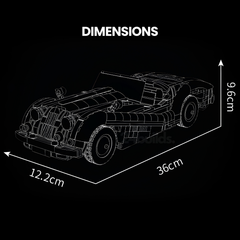 50s British Roadster Classic Open-Top Sports Car | 1:12 Scale | 1302 PCS - BAV BRICK