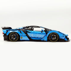 1: 8 Lamborghini One Off: Auténtica, Paint Pearl Blue Version, Motorized Convertible Switch Mode, Full Vehicle Motorization (3392 Pcs)