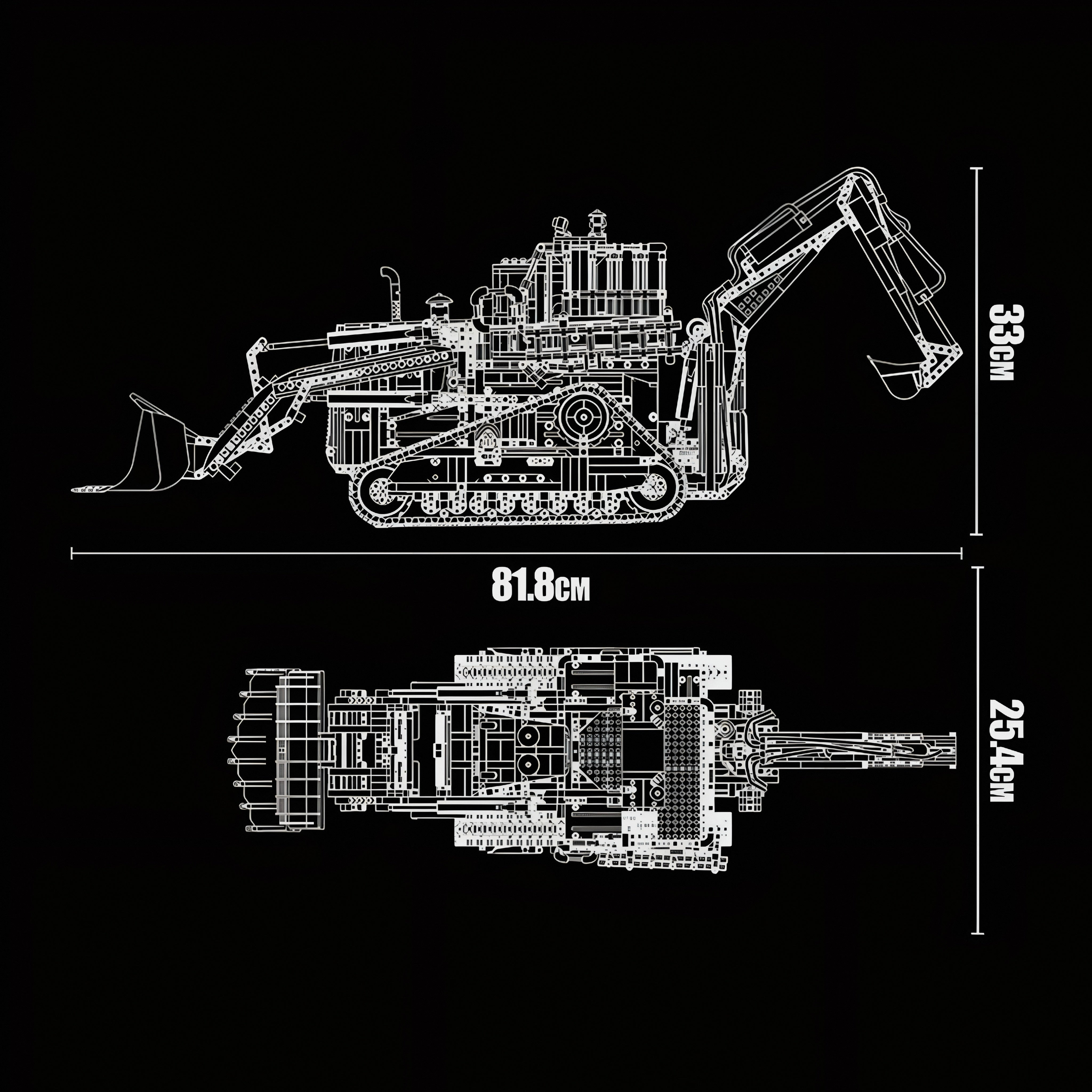 REMOTE CONTROLLED PNEUMATIC BACKHOE LOADER (3960 PCS)