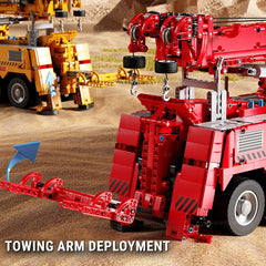 Remote Controlled Road Rescue Truck | Large Pneumatic Crane Trailer Wrecker(4915pcs)