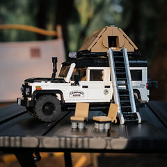 LAND ROVER DEFENDER CAMPER | British Camper Off‑Roader with Container Display Case(676 PCS)