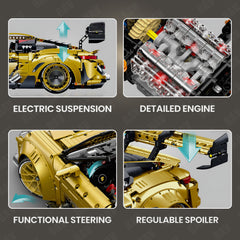 1:8 Porsche GT3 RS Gold Concept | Dual mode switching | 3824+PCS