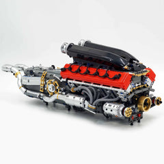 Motorized Large Ferrari SP3 V12 Engine | 12-Cylinder Prancing Horse Engine Package (2155 PCS)