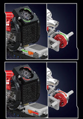 Motor de carreras de Fórmula 1 | Modelo de exhibición de ingeniería de carreras | Escala 1:6 | 980 piezas