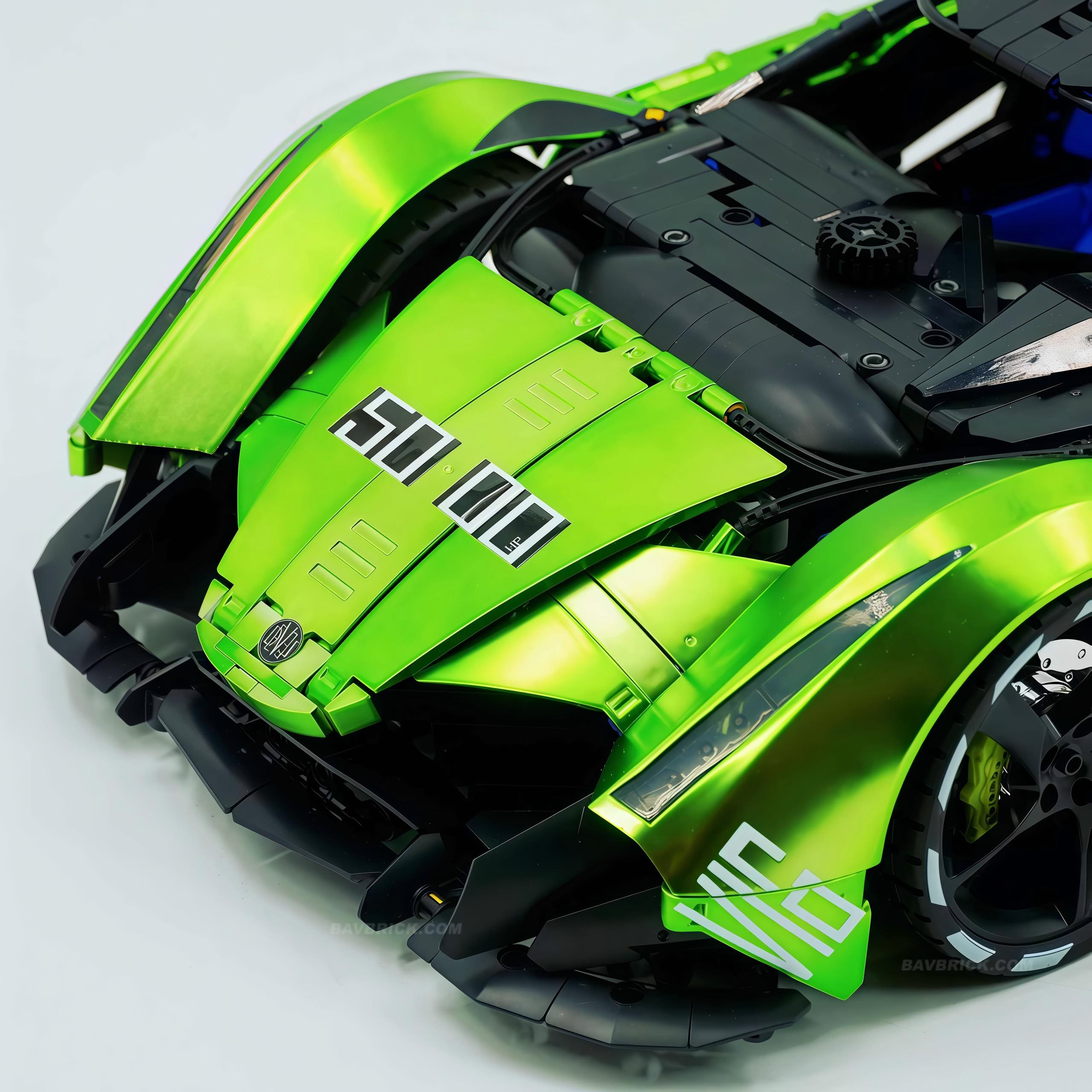 1:8 Devel sixteen V16 | Neon Green Custom Edition | Officially licensed (4016PCS) - BAV BRICK
