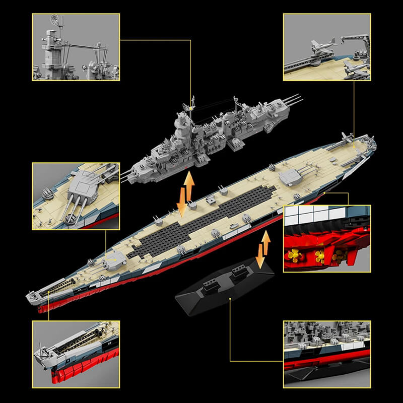 USS Montana Battleship | American Naval Flagship | 2955 PCS - BAV BRICK