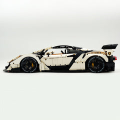 1: 8 Lamborghini One Off: Auténtica, White Goddess Version, Motorized Convertible Switch Mode, Full Vehicle Motorization (3392 Pcs)