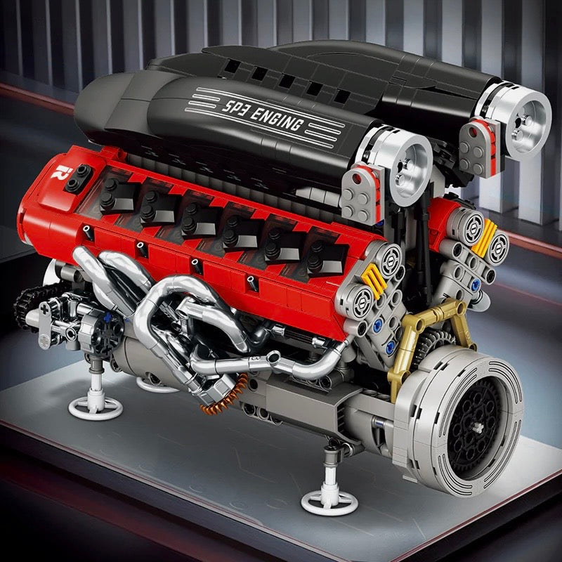 Italian V12 Hypercar Engine |  Motorised Supercar Engine Model | 1240 PCS - BAV BRICK