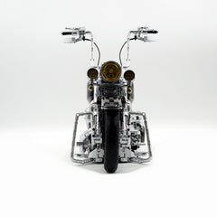 1: 5 Harley Heuer fat Boy, Electroplating Gun Gray Edition, Adjustable Rear Wheel Height(2392 Pcs)
