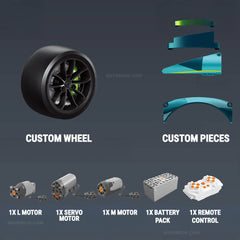 1:8 Aston Martin Valkyrie LM | Remote Controlled 24h British Hypercar | Green Custom Edition(3069pcs)