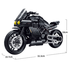 Black Night Racer | 1:8 Scale Motorcycle | 540 PCS