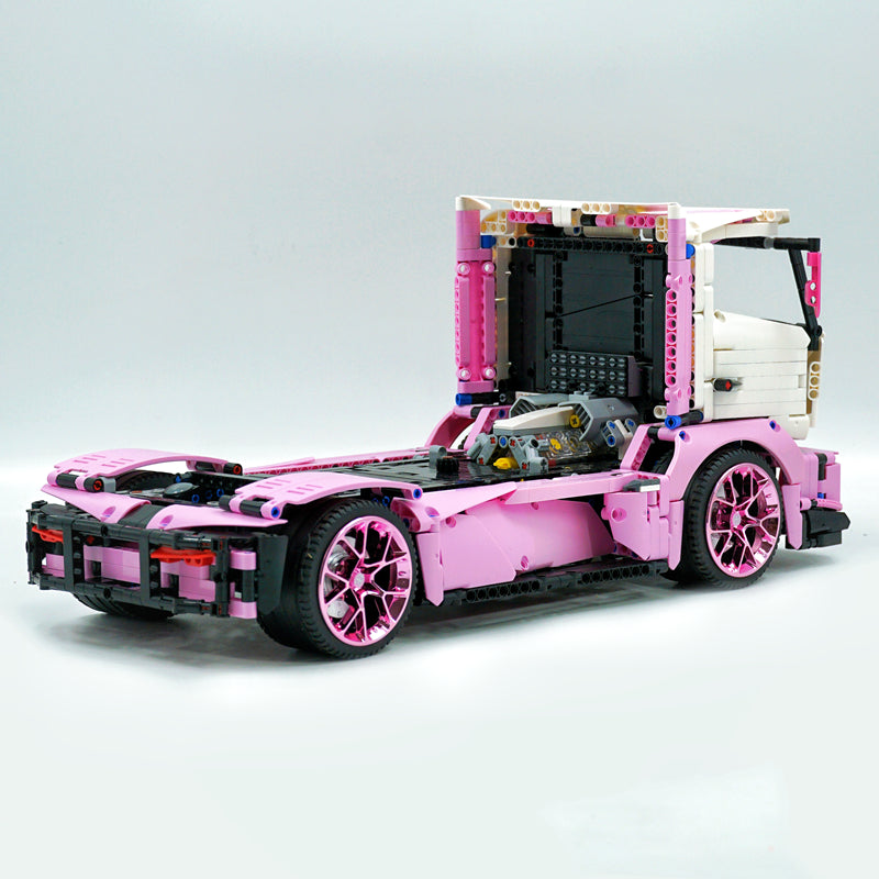 1: 8 Pink Box Trailer Truck, Total Length 110cm (8000+PCS)