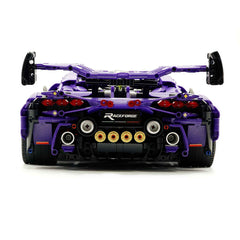 Lamborghini Supercar Comet Purple 1:8 avec télécommande – Fonctions électriques, moteur V10 et finition ciel étoilé personnalisée (3654 pièces)