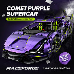 1: 8 Comet Purple Lamborghini Supercar with Remote Control – Electric Features, V10 Engine, and Custom Starry Sky Finish (3654 Pcs)