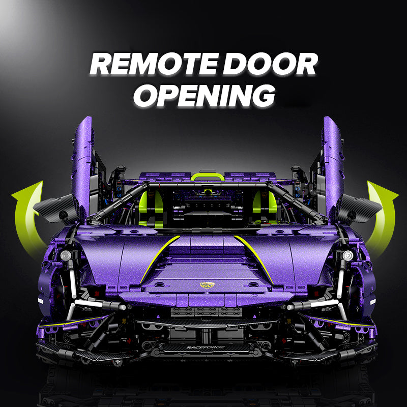 1: 8 Comet Purple Lamborghini Supercar with Remote Control – Electric Features, V10 Engine, and Custom Starry Sky Finish (3654 Pcs)