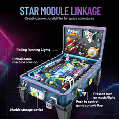 Interstellar Pinball Table, with controllable ejection and coin insertion, Marquee light, brings back childhood memories (2309 Pcs)