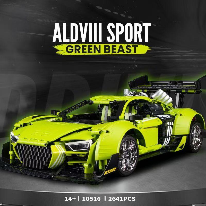 AUDI R8 Green Beast, Large Rear Wing (2641 Pcs) - BAV BRICK