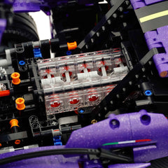 Lamborghini Supercar Comet Purple 1:8 avec télécommande – Fonctions électriques, moteur V10 et finition ciel étoilé personnalisée (3654 pièces)