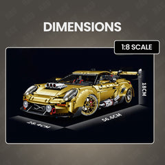 1:8 Porsche GT3 RS Gold Concept | Dual mode switching | 3824+PCS