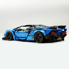 1: 8 Lamborghini One Off: Auténtica, Paint Pearl Blue Version, Motorized Convertible Switch Mode, Full Vehicle Motorization (3392 Pcs)