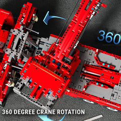 Remote Controlled Road Rescue Truck | Large Pneumatic Crane Trailer Wrecker(4915pcs)