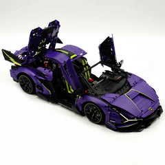 Lamborghini Supercar Comet Purple 1:8 avec télécommande – Fonctions électriques, moteur V10 et finition ciel étoilé personnalisée (3654 pièces)