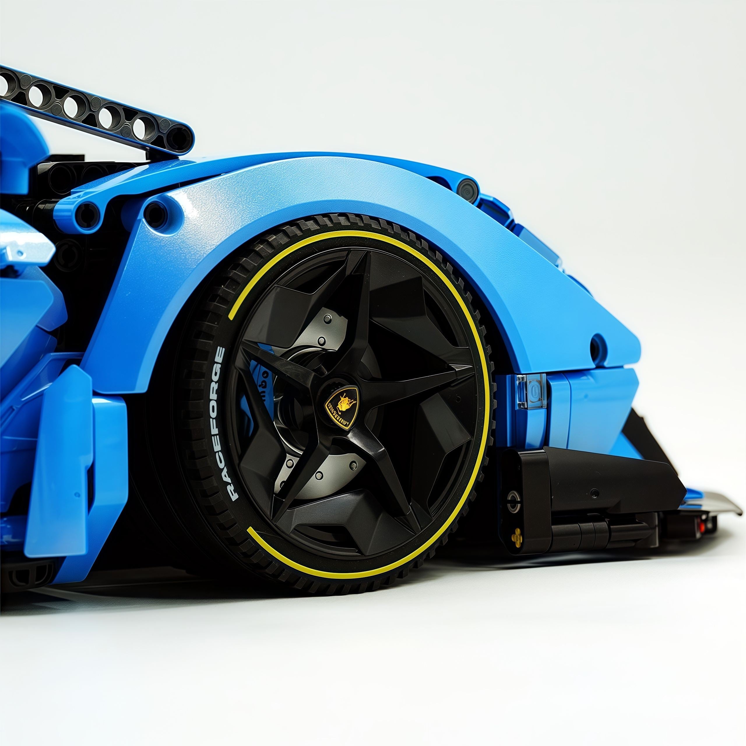 1: 8 Lamborghini One Off: Auténtica, Paint Pearl Blue Version, Motorized Convertible Switch Mode, Full Vehicle Motorization (3392 Pcs)
