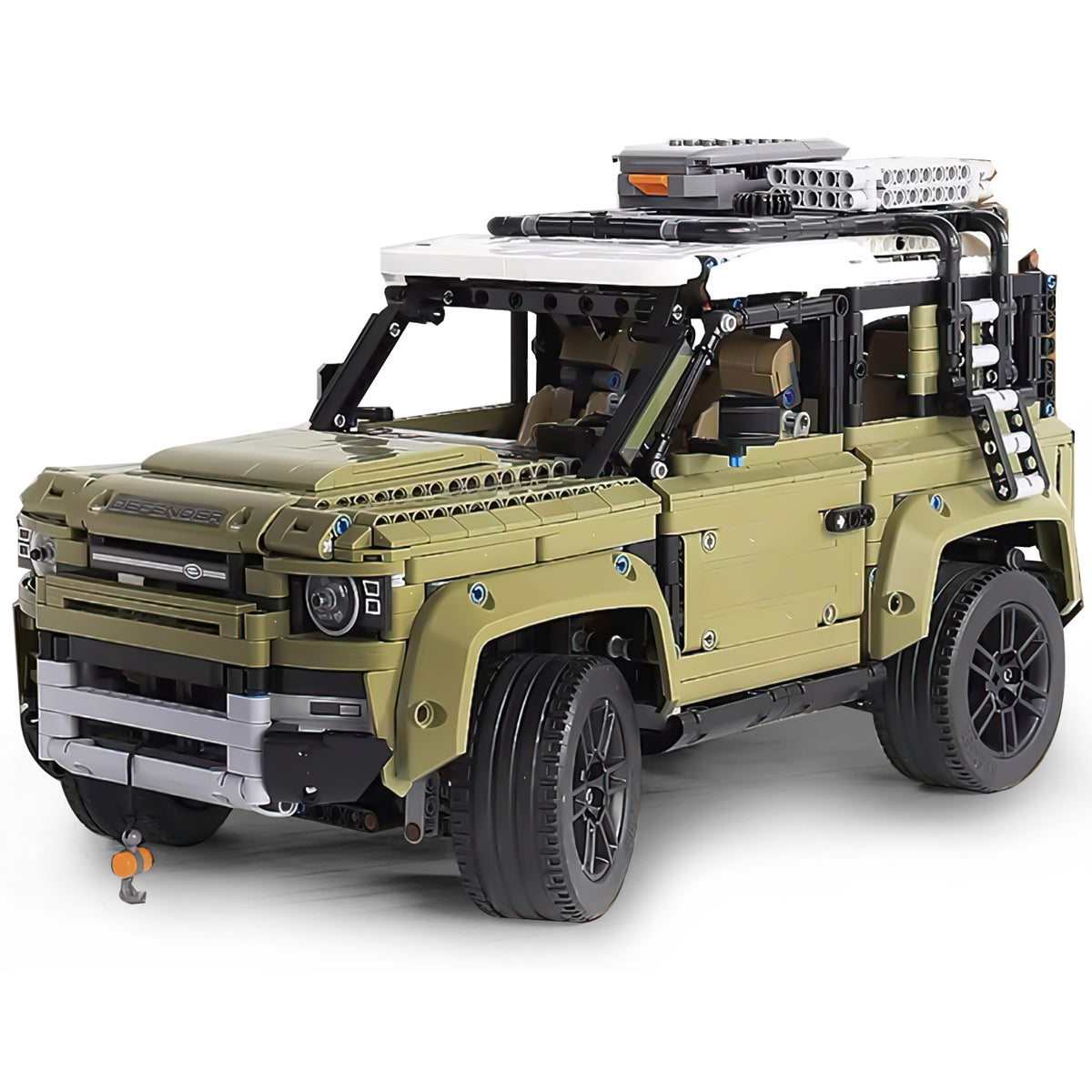 Land Rover Defender, Removable Roof Rack, Rotating Gear to Recover the Tow Rope, Travel Compartment, Foldable Rear Seats, Four-Speed Gearbox, Six-Cylinder Engine (2623 Pcs)