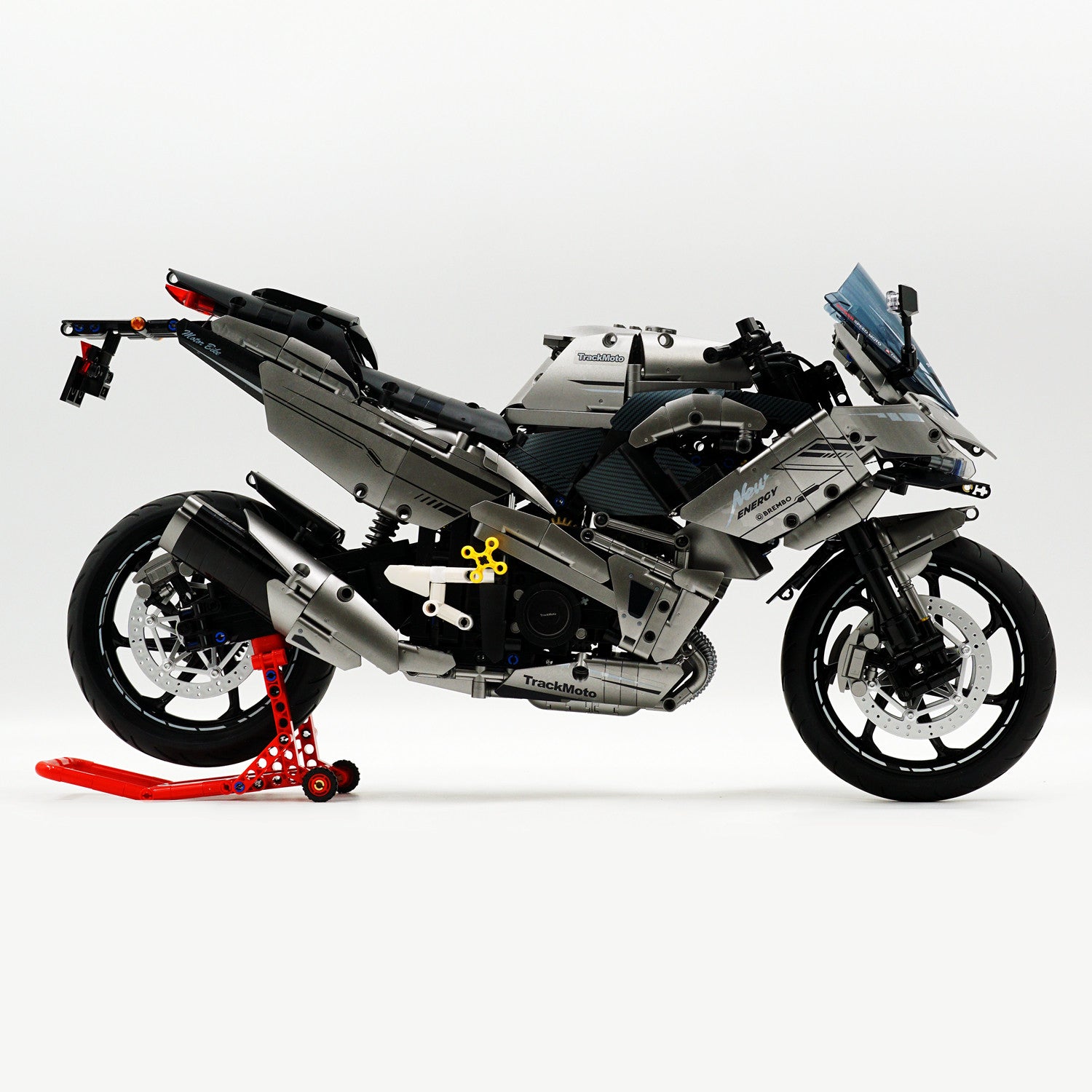 1:5 Kawasaki H2R Motorcycle Buiding Kit with Front and Rear Lights, Exclusive display stand, Adult Collectible Models (2156 Pcs) - BAV BRICK
