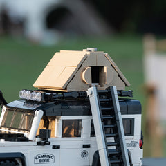 LAND ROVER DEFENDER CAMPER | British Camper Off‑Roader with Container Display Case(676 PCS)