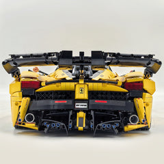 1: 8 LaFerrari FXXK EVO Custom Modified, Yellow Color Enamel Paint, Oversized Rear Wing (4739 Pcs)