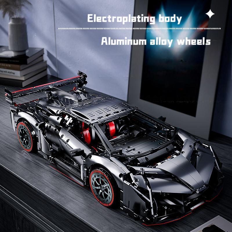 1: 8 Lamborghini VENENO Silver Gray with Remote control, Manual/Electric Air Suspension (4016 Pcs) - BAV BRICK