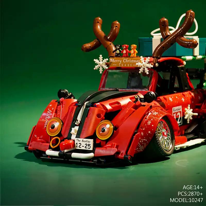 Christmas Special Beetle Car, Openable Top Gift Box, Removable Christmas Tree on the Car Body(2870 Pcs)