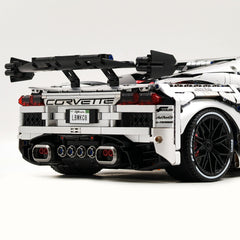 1: 8 Corvette C8 Supercar Building Sets, Matte Silver Customized Edition (3788 Pcs)