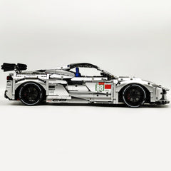 1: 8 Corvette C8 Supercar Building Sets, Matte Silver Customized Edition (3788 Pcs)