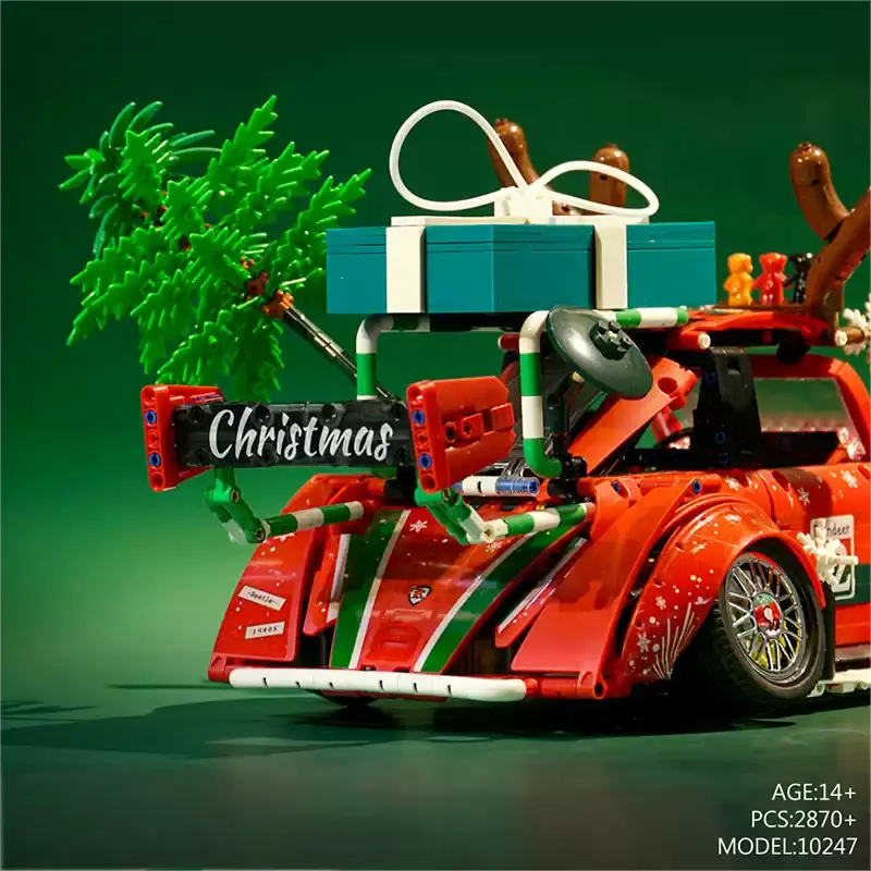 Christmas Special Beetle Car, Openable Top Gift Box, Removable Christmas Tree on the Car Body(2870 Pcs)