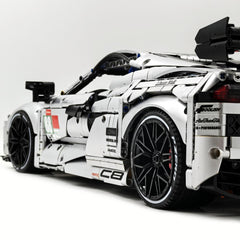 1: 8 Corvette C8 Supercar Building Sets, Matte Silver Customized Edition (3788 Pcs)
