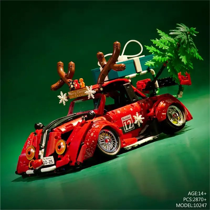 Christmas Special Beetle Car, Openable Top Gift Box, Removable Christmas Tree on the Car Body(2870 Pcs)