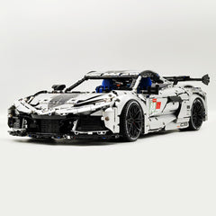 1: 8 Corvette C8 Supercar Building Sets, Matte Silver Customized Edition (3788 Pcs)
