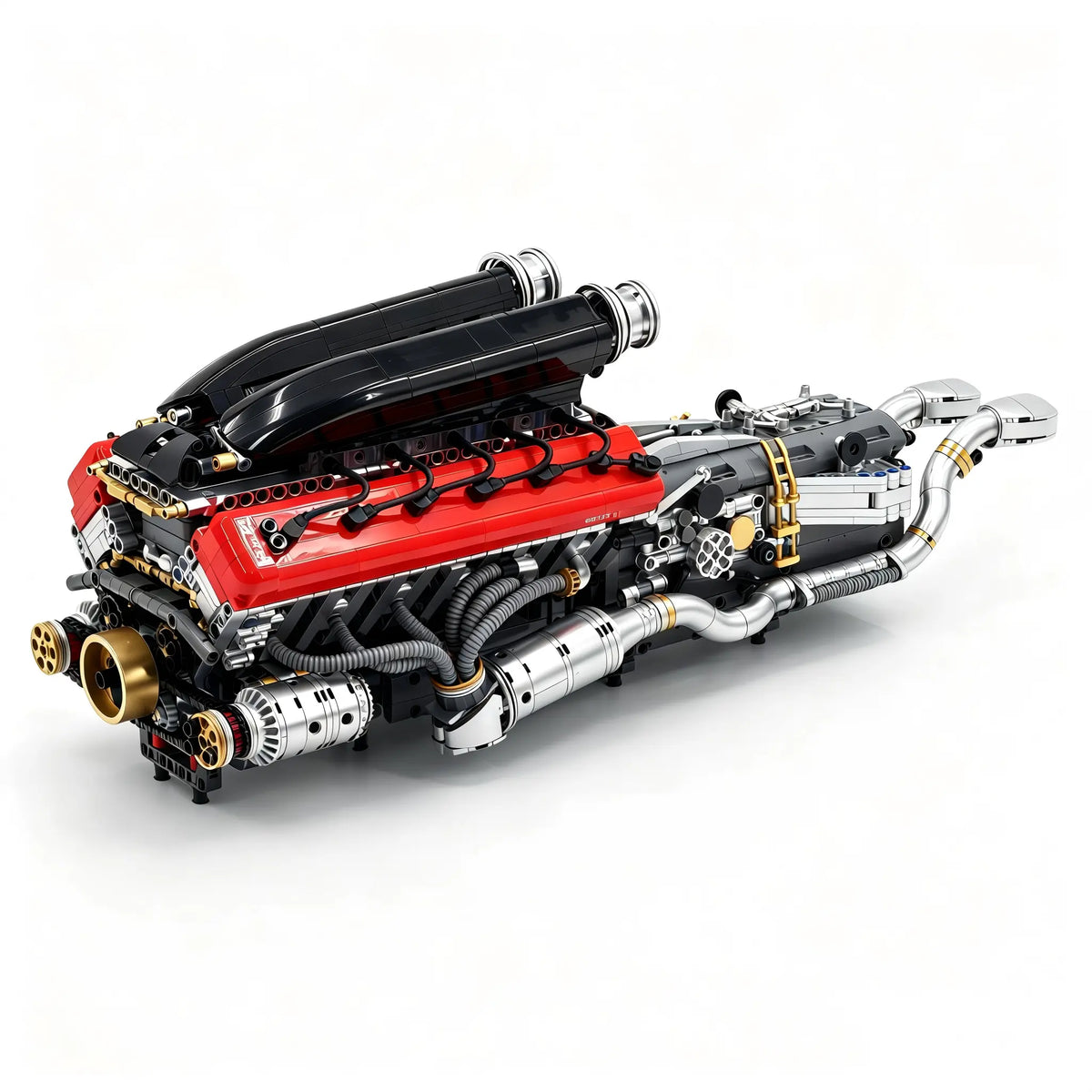 Motorized Large Ferrari SP3 V12 Engine | 12-Cylinder Prancing Horse Engine Package (2155 PCS)